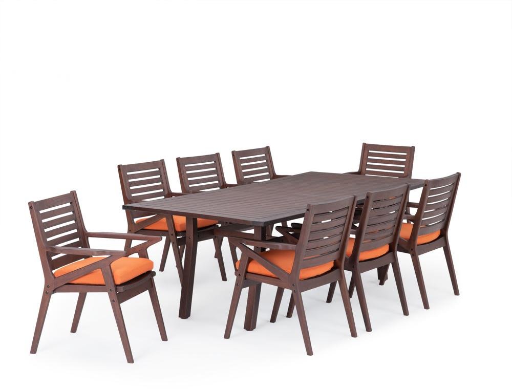 Tikka Orange 9 Piece Patio Dining Set - Vaughn-2