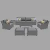 8 Piece Patio Cushion Replacement Set - Charcoal Gray