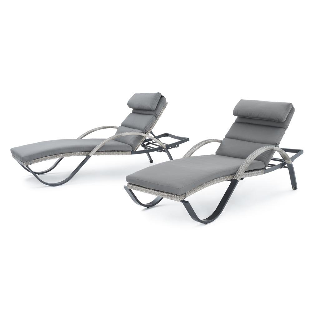 Cannes Charcoal Gray Chaise Lounge Set-2