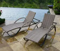 Cannes Woven Chaise Lounge Set
