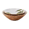 12 Inch White, Green and Brown Pineapple and Artichoke Bowl