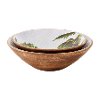 12 Inch White, Green and Brown Pineapple and Artichoke Bowl