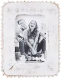 4x6 White Wood Beaded Picture Frame