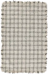 Bradbury 9 x 12 Ivory Wool Checkered Area Rug