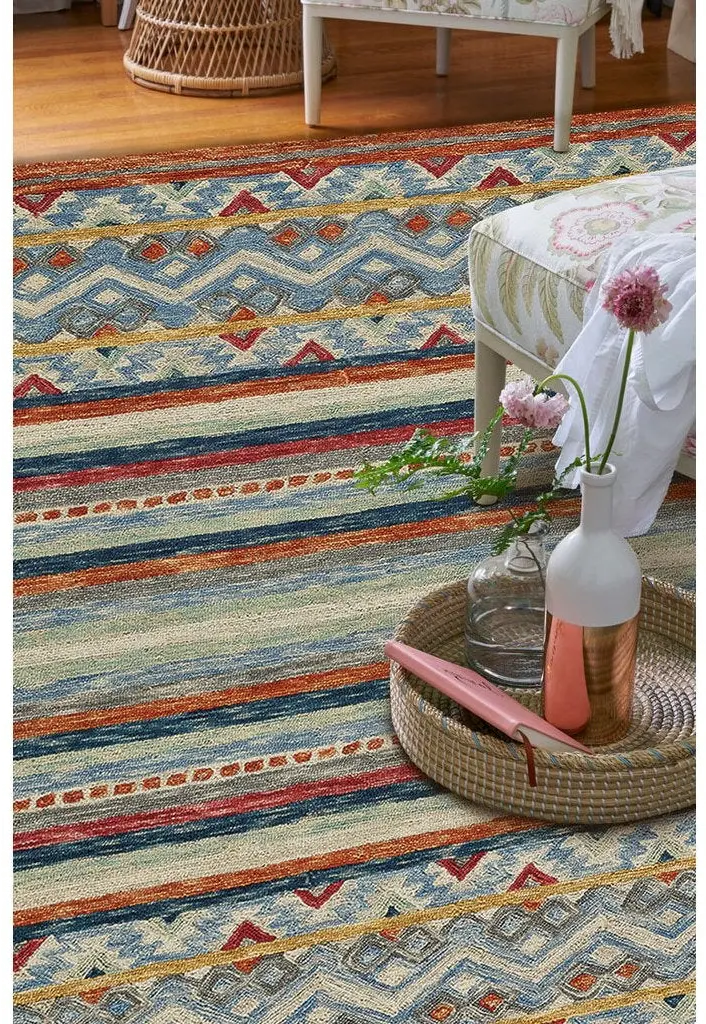 2569RS05000800985 Avanti-Kelim 5 x 8 Blue Mosaic Multicolor Area Rug-3