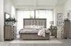 Clearance Newell Gray and Brown 4 Piece Queen Bedroom Set