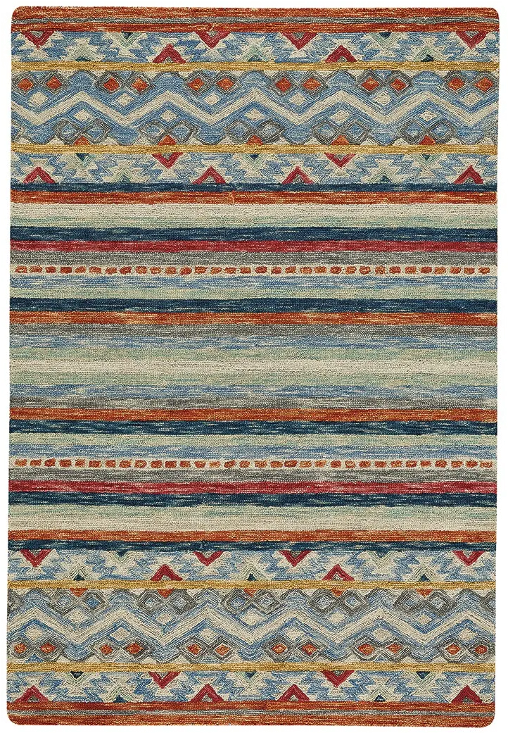 2569RS08001000985 Avanti-Kelim 8 x 10 Blue Mosaic Multicolor Area Rug-1