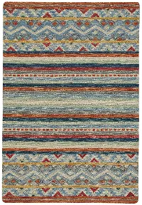 2569RS08001000985 Avanti-Kelim 8 x 10 Blue Mosaic Multicolor Area Rug