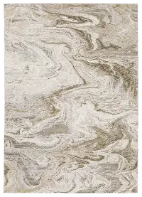 Nebulous 8 x 11 Beige Ivory Area Rug