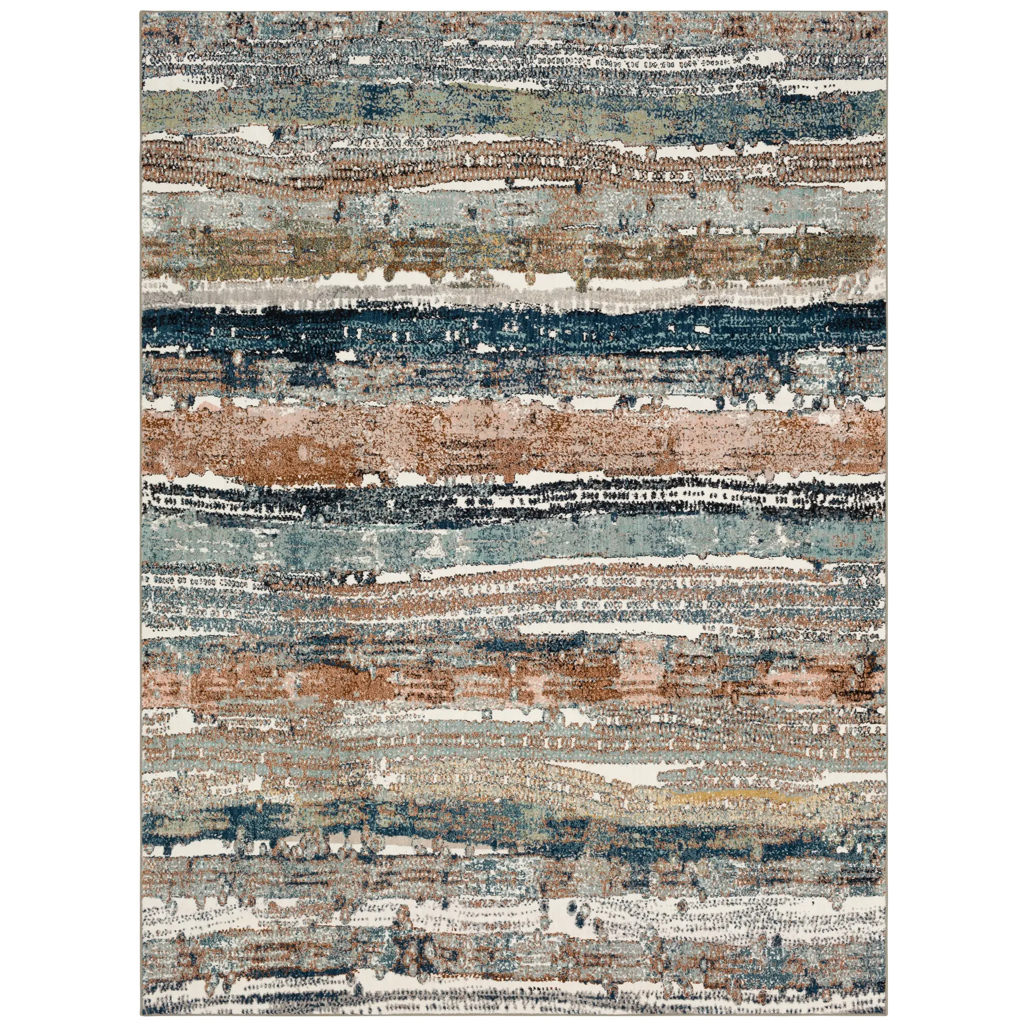 92204-60129 Epiphany 5 x 8 Blue Color Waves Area Rug-1