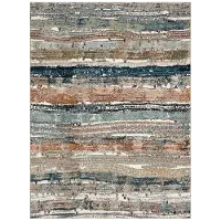 92204-60129 Epiphany 5 x 8 Blue Color Waves Area Rug