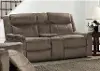 Clearance Kisner Brown Reclining Loveseat with Console