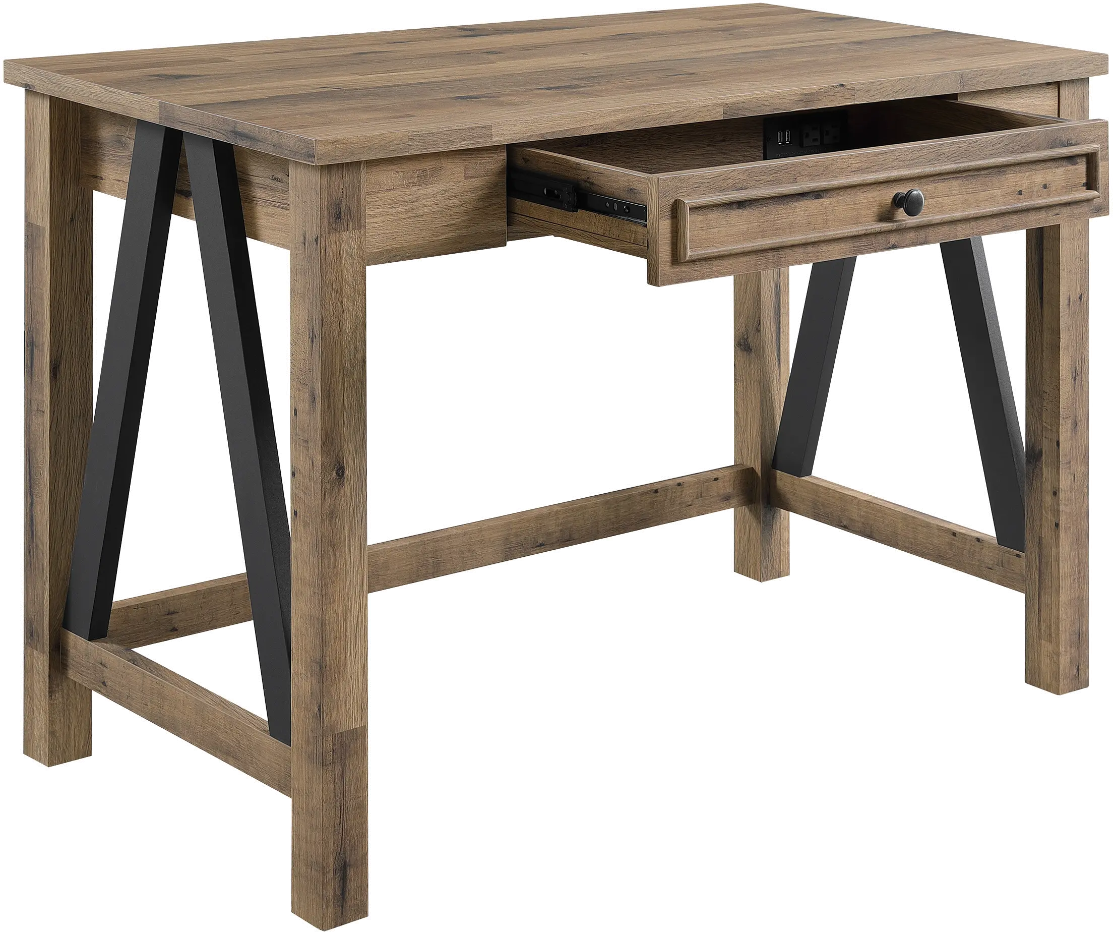 Rustic Light Brown Writing Desk - Quinton-3