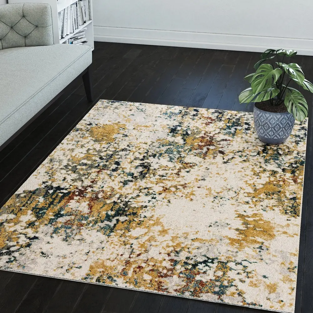 KM26MU8X10 Karma 8' x 10' Contemporary Yellow Area Rug-2