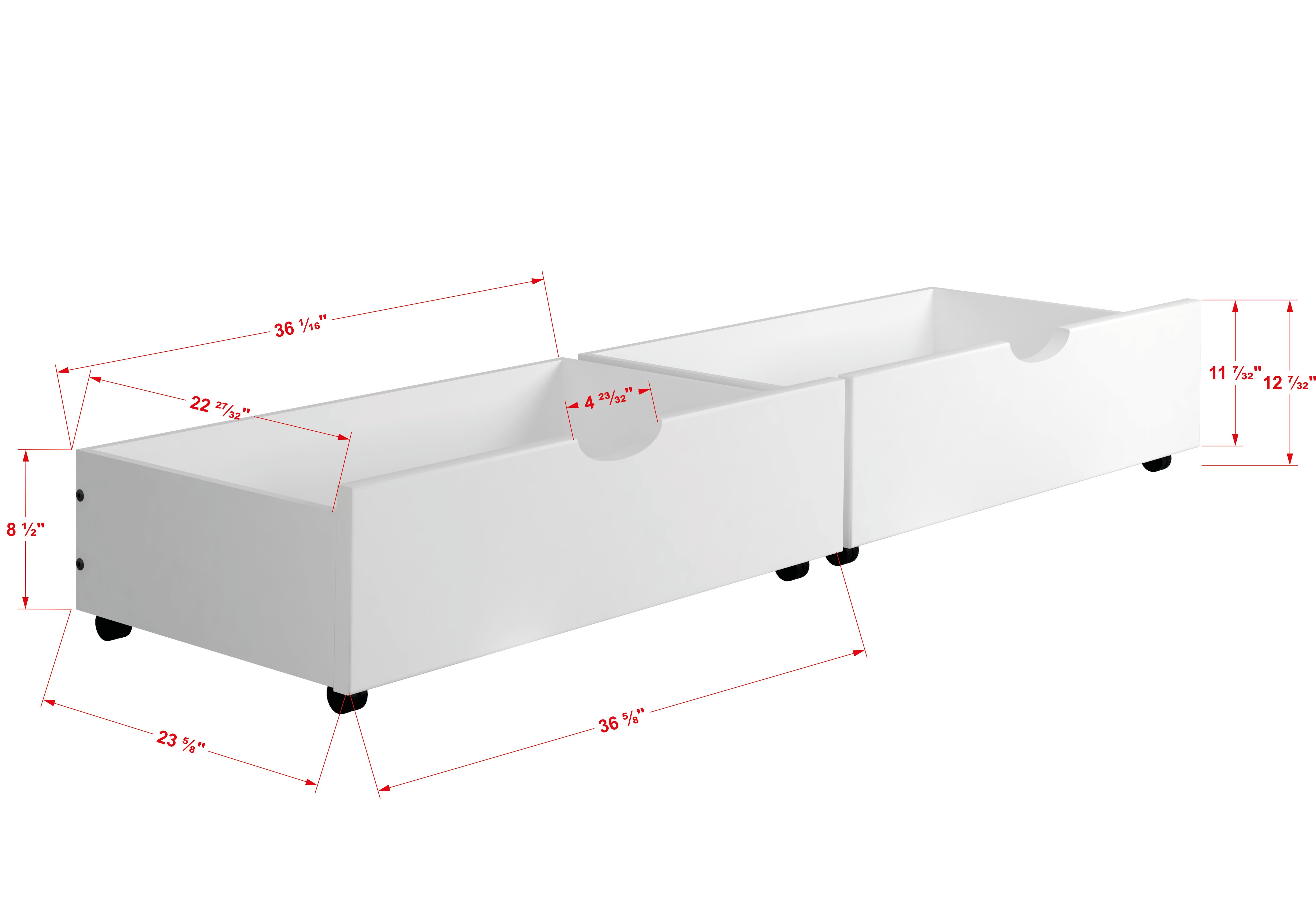 Ellsworth Full White Sleigh Bed with Drawers-2