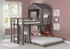 Boothbay Twin Over Full Gray Rustic Loft Bed