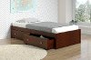 Bristol Dark Cappuccino Twin Bed with Storage Drawers