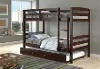 Warren Dark Cappuccino Twin Over Twin Trundle Bunk Bed