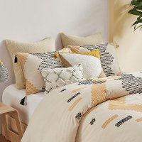 Gray and Yellow Striped Queen Cody 3 Piece Bedding Collection-5