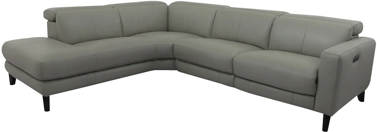 Madrid Cream 2 Piece L-Shaped Power Reclining Leather Sectional-1