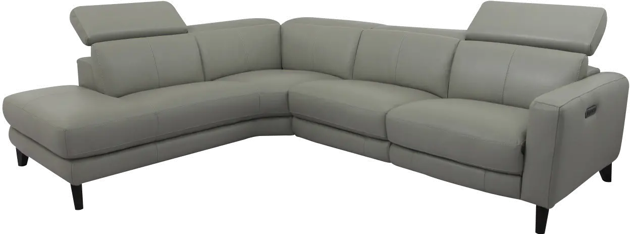 Madrid Cream 2 Piece L-Shaped Power Reclining Leather Sectional-2
