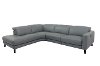 Madrid Gray 2 Piece L-Shaped Power Reclining Leather Sectional
