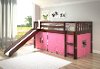 Mission Loft Cappuccino Twin Bed with Pink Tent
