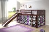 Mission Loft Cappuccino Twin Bed with Purple Zebra Tent