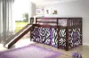 Mission Loft Cappuccino Twin Bed with Purple Zebra Tent