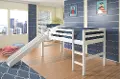 Haven White Twin Loft Bed with Slide