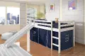 Haven White Twin Bed with Blue Tent