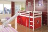 Haven White Twin Bed with Red Tent