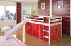 Haven White Twin Bed with Red Tent