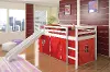Haven White Twin Bed with Red Tent