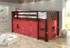 Boston Dark Brown Cappuccino Twin Loft Bed with Red Tent