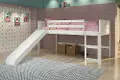 Boston White Twin Loft Bed with Slide