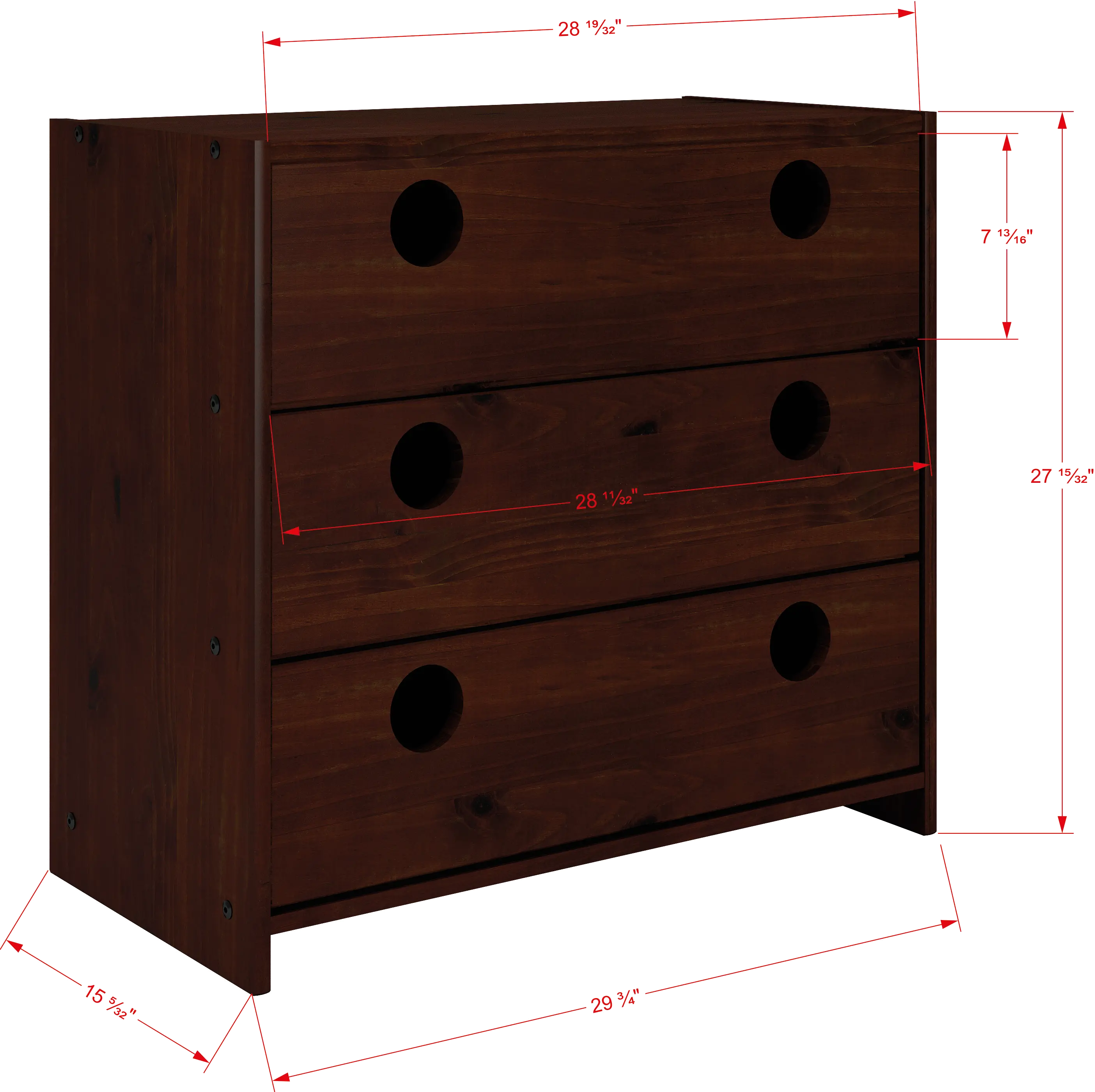 Boston Cappuccino 3-Drawer Chest-2