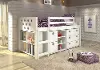 Boston White Twin Loft Bed with Storage