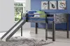 Louver Antique Gray Twin Loft Bed with Slide
