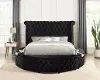Clearance Monarch Black Queen Upholstered Bed