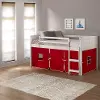 Louver White Twin Loft Bed with Red Tent