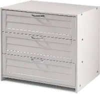Louver White 3-Drawer Chest