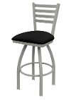 Nickel and Black Swivel Counter Height Stool - Jackie