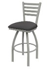 Nickel and Charcoal Swivel Counter Height Stool - Jackie