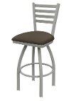 Nickel and Brown Swivel Counter Height Stool - Jackie