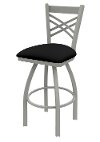 Silver and Black Swivel Counter Height Stool - Catalina