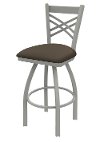 Silver and Brown Swivel Counter Height Stool - Catalina