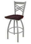 Silver and Cherry Swivel Counter Height Stool - Catalina