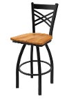 Black and Maple Swivel Counter Height Stool - Catalina