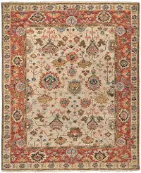 Carrington 6 x 9 Border Beige Rust Area Rug